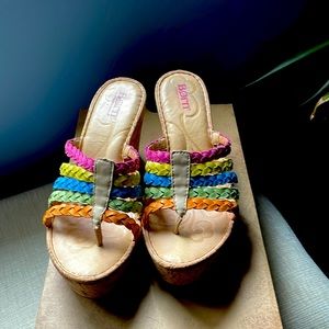 Born Palmdale Pink/Multi color sandals, wedge